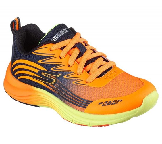 Chlapecké Tenisky Skechers Razor Grip - Sonictron Oranžové Tmavě Blankyt | CTYASBP-31