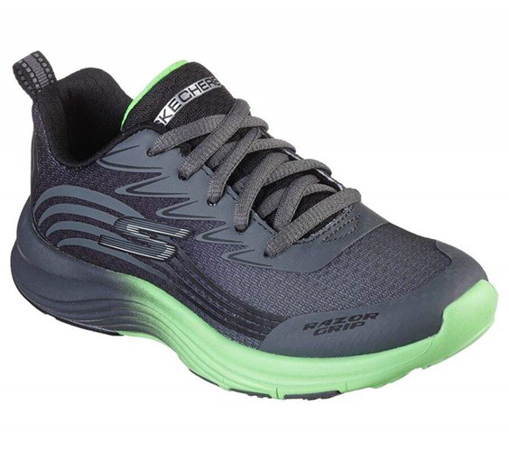 Chlapecké Tenisky Skechers Razor Grip - Sonictron Šedé Zelene | OFEBJRU-41