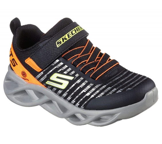 Chlapecké Tenisky Skechers Twisty Brights - Novlo Černé Oranžové | JFELOVS-86