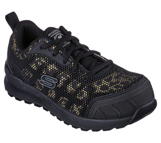 Dámské Bezpečnostní Boty Skechers Bulklin - Lyndale Comp Špicí Černé Leopard | IEAZMYX-52