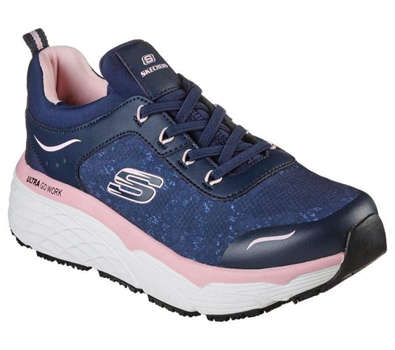 Dámské Bezpečnostní Boty Skechers Max Cushioning Elite SR - Rastip Tmavě Blankyt Růžové | TMKGXQN-40