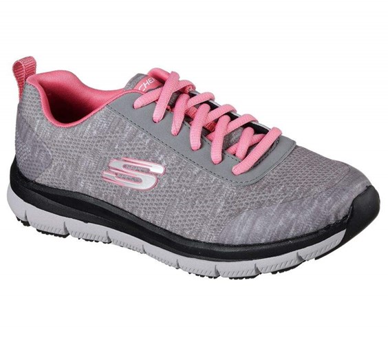 Dámské Bezpečnostní Boty Skechers Relaxed Fit: Pohodlí Flex SR - HC Pro SR Šedé Růžové | JIUGPRH-73