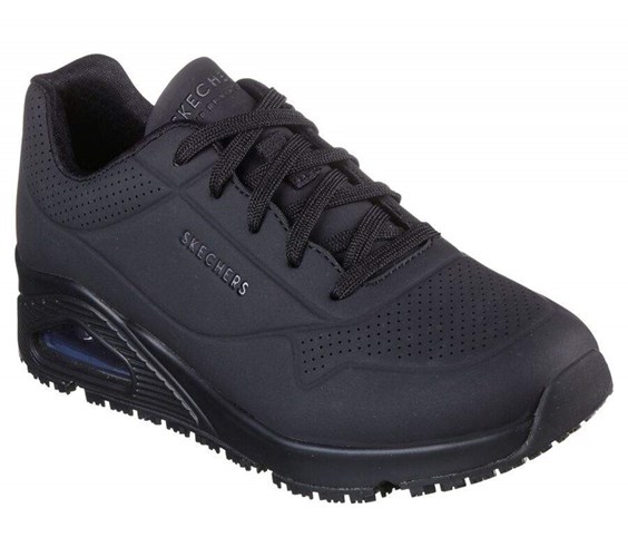 Dámské Bezpečnostní Boty Skechers Relaxed Fit: Uno SR Černé | WJCDKFE-49