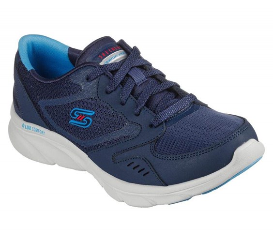 Dámské Boty Casual Skechers Relaxed Fit: D'Lux Pohodlí - Plenty Success Tmavě Blankyt | GYCELFQ-89