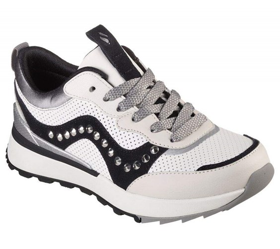 Dámské Boty Casual Skechers Sunny Street - Leatherette Bílé Černé | FPXAGHD-18