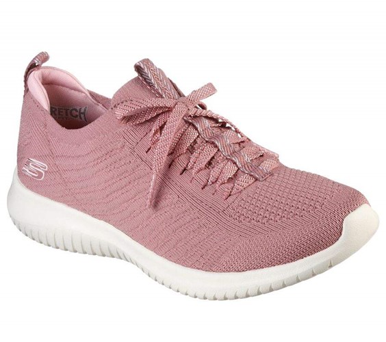 Dámské Boty Casual Skechers Ultra Flex - Joyful Path Tmavě Růžové | BINGKVZ-10