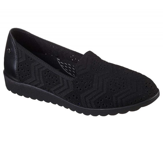 Dámské Boty Na Klínku Skechers Arch Fit Cleo Klínku Černé | FABUZSG-10