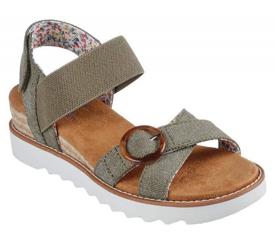 Dámské Boty Na Klínku Skechers BOBS Desert Kiss Hi - Splendid Wonder Olivy Zelené | PLCKVGF-24