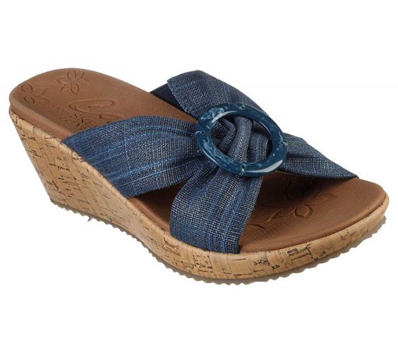 Dámské Boty Na Klínku Skechers Beverlee - Sail Twist Tmavě Blankyt | CELZRMV-46