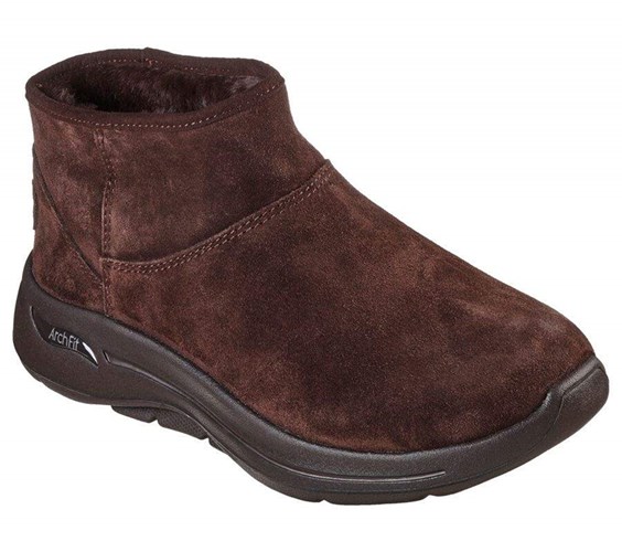 Dámské Boty Skechers GO WALK Arch Fit - Cute N Cozy Čokolády | ANQRVDY-41