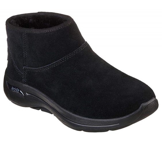 Dámské Boty Skechers GO WALK Arch Fit - Cute N Cozy Černé | RKBGMHU-91