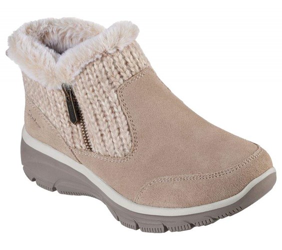 Dámské Boty Skechers Relaxed Fit: Easy Going - Warmhearted Tmavě Béžový | HWQUMZI-83