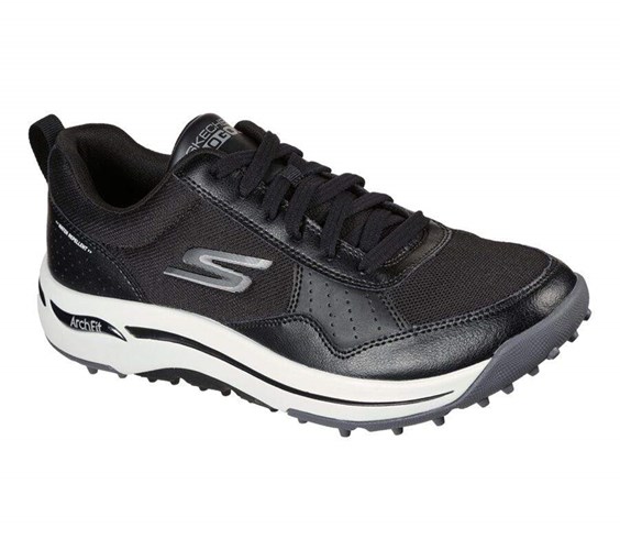 Dámské Golfové Boty Skechers GO GOLF Arch Fit - Line Up Černé Bílé | VADXFNW-83