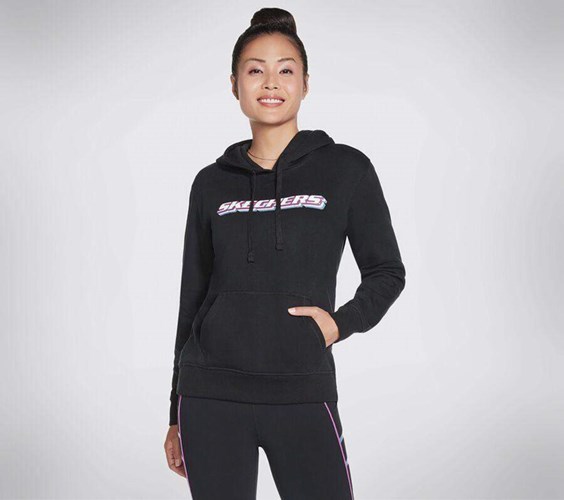 Dámské Mikiny S Kapucí Skechers Apparel Block Heritage Pullover Hoodie Černé | XKSTHMQ-81