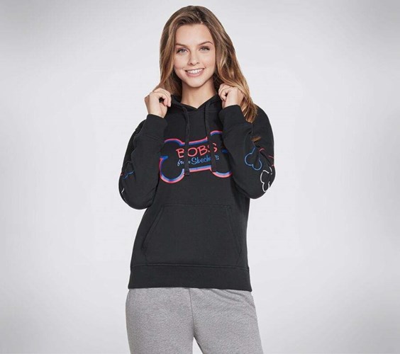 Dámské Mikiny S Kapucí Skechers BOBS Apparel Bone Hoodie Černé | MWEOZDP-41