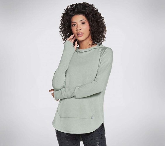 Dámské Mikiny S Kapucí Skechers GO LOUNGE Awakened Hoodie Olivy Zelené | EGXKIZD-50