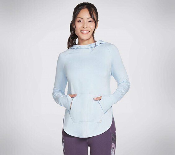 Dámské Mikiny S Kapucí Skechers GO LOUNGE Awakened Hoodie Blankyt | EYASWMF-42