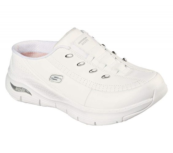 Dámské Mokasíny Skechers Arch Fit - Blessful Me Bílé Stříbrné | PMKLYQN-91