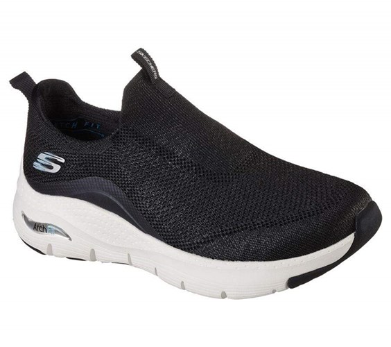 Dámské Mokasíny Skechers Arch Fit - Keep It Up Černé Bílé | MWIJGES-45