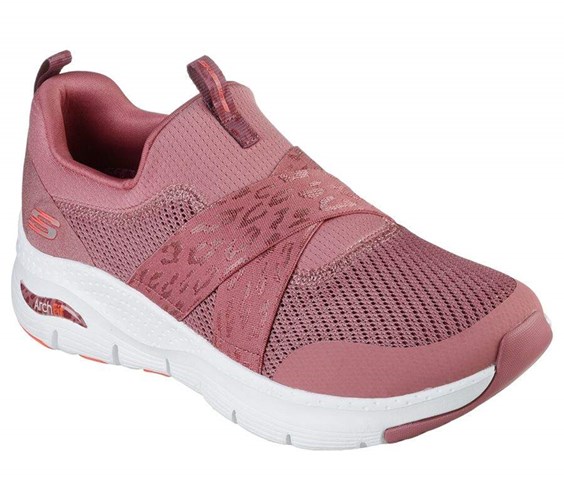 Dámské Mokasíny Skechers Arch Fit - Modern Rhythm Tmavě Růžové | QWITFEM-83