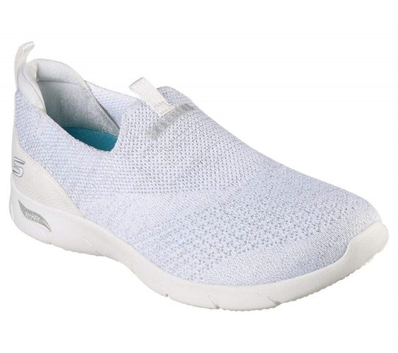 Dámské Mokasíny Skechers Arch Fit Refine - Showcase Bílé Stříbrné | PCTOYNB-14