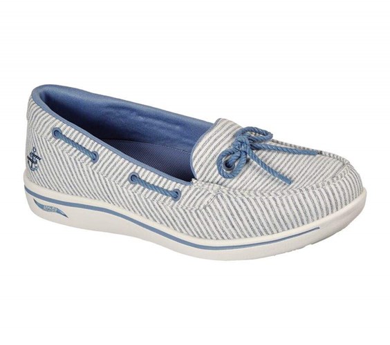 Dámské Mokasíny Skechers Arch Fit Uplift - Coastal Breeze Blankyt Bílé | EPOWMAK-01