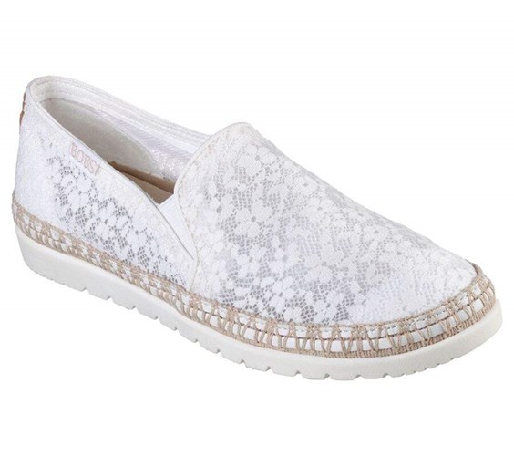 Dámské Mokasíny Skechers BOBS Flexpadrille 3.0 - Summer Siesta Bílé | YBGJNRP-51