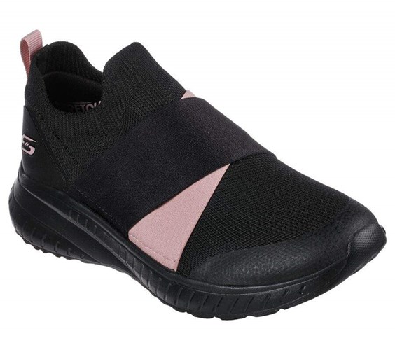 Dámské Mokasíny Skechers BOBS Squad Chaos - Cross Roadz Černé | QHECXSF-61