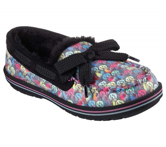 Dámské Mokasíny Skechers BOBS Too Cozy - Zimní Stream Černé Viacfarebný | EWZSNAC-29