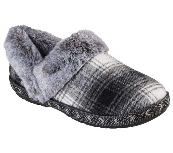 Dámské Mokasíny Skechers BOBS Too Cozy - Plaid Party Černé | JPBWUEO-17