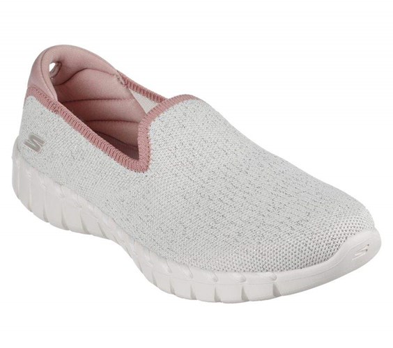 Dámské Mokasíny Skechers GO WALK Smart 2 - Light Glimmer Bílé Růžové | NVROBFM-56