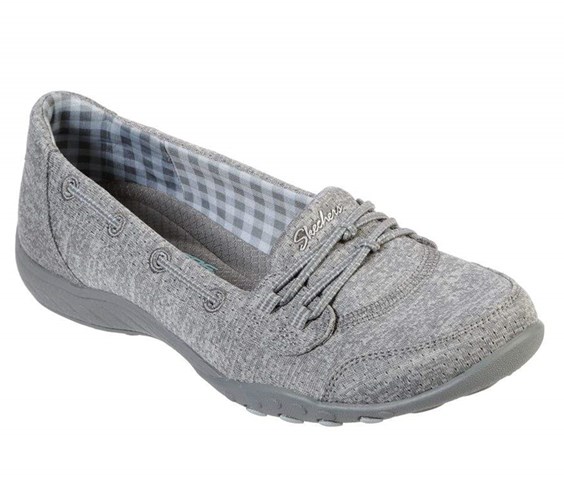 Dámské Mokasíny Skechers Relaxed Fit: Breathe Easy - Good Influence Šedé | UEDMXRG-57