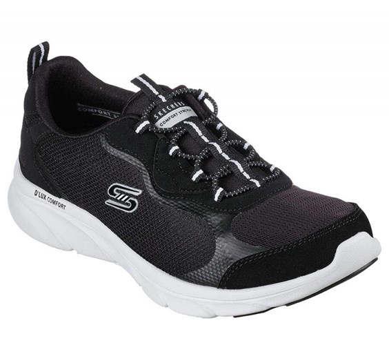 Dámské Mokasíny Skechers Relaxed Fit: D'Lux Pohodlí - Bliss Galore Černé Bílé | DPNQZYS-01