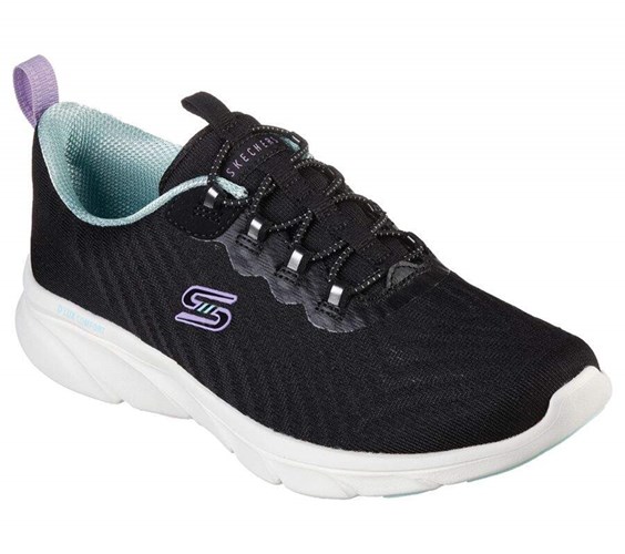 Dámské Mokasíny Skechers Relaxed Fit: D'Lux Pohodlí - Easy Street Černé Bílé | IVMAWJY-62