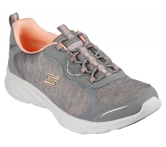 Dámské Mokasíny Skechers Relaxed Fit: D'Lux Pohodlí - Sunny Oasis Šedé Růžové | YQPWVGT-70