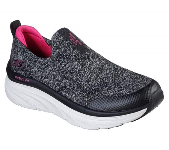 Dámské Mokasíny Skechers Relaxed Fit: D'Lux Walker - Quick Upgrade Černé Růžové | ZISTLQX-62