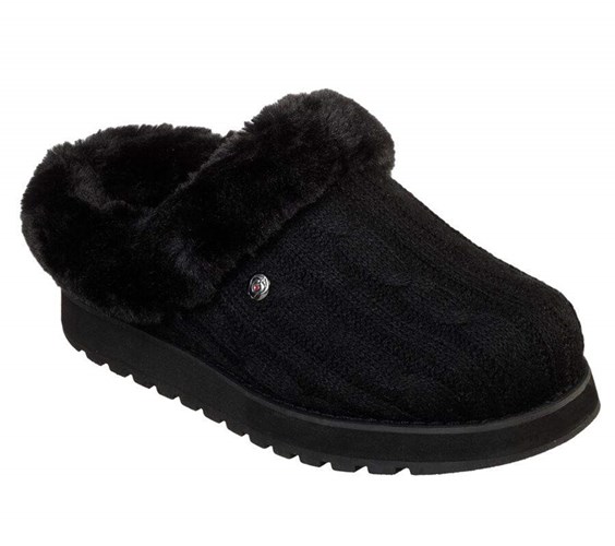 Dámské Pantofle Skechers BOBS Keepsakes - Ice Angel Černé | WZYHUDE-45