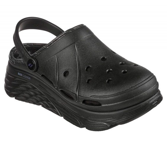 Dámské Pantofle Skechers Foamies: Max Cushioning Podšité - Whirlwind Černé | VDXYGEU-59