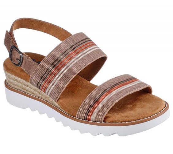 Dámské Sandály Skechers BOBS Desert Kiss Hi - Tea Time Šedé Hnědé Viacfarebný | MAUPCVZ-72