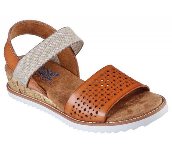 Dámské Sandály Skechers BOBS Desert Kiss - Triple Scoop Hnědé | NCUJSKL-41