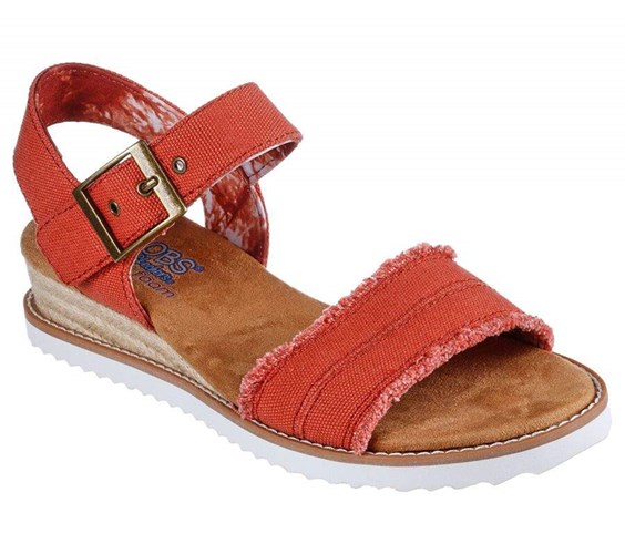 Dámské Sandály Skechers BOBS Desert Kiss - Adobe Princess Tmavě Červené | PLDVQMT-76