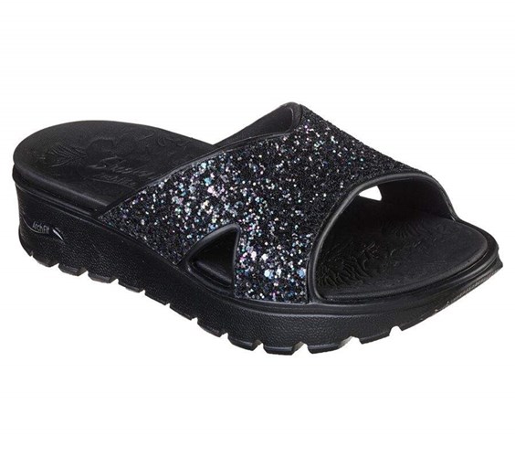 Dámské Sandály Skechers Foamies: Arch Fit Footsteps - Dazzled Girl Černé | FBZYXIE-81