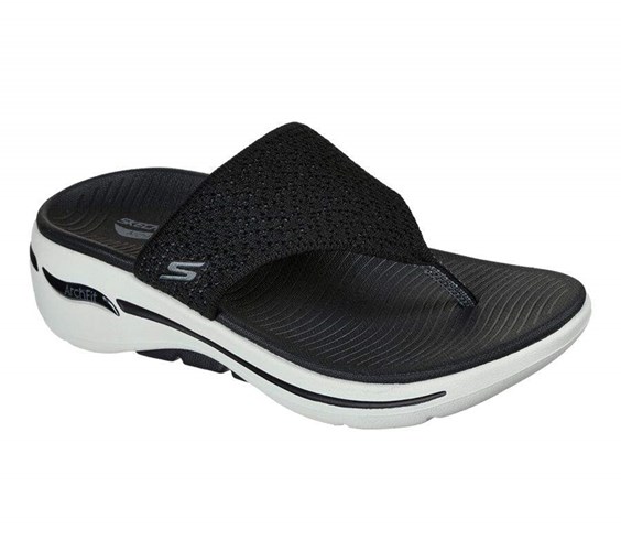 Dámské Sandály Skechers GO WALK Arch Fit - Weekender Černé Bílé | SZWXMNA-35