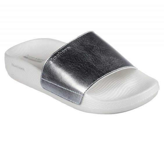 Dámské Sandály Skechers Hyper Pantofle - Shine On Stříbrné | APMLTJI-57