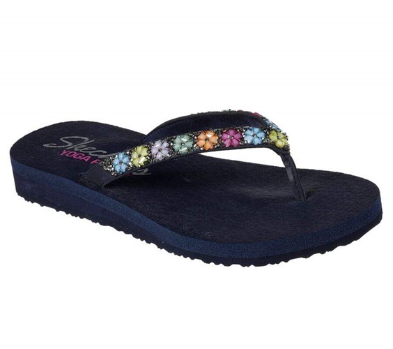 Dámské Sandály Skechers Meditation - Daisy Delight Tmavě Blankyt | RSFDHUL-65