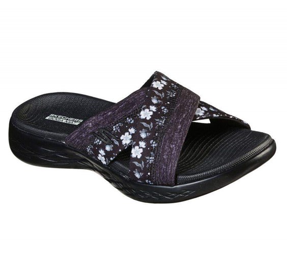 Dámské Sandály Skechers On-the-GO 600 - Blooms Černé Šedé | DSEMYKO-87