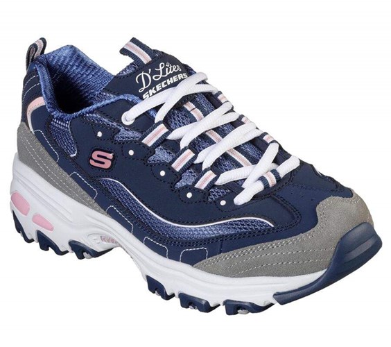 Dámské Tenisky Skechers D'Lites - New Journey Tmavě Blankyt Šedé | DAMSUEC-79