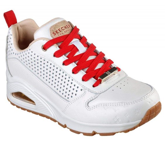 Dámské Tenisky Skechers Uno - Hot Air Bílé Červené | LNGOZMF-39