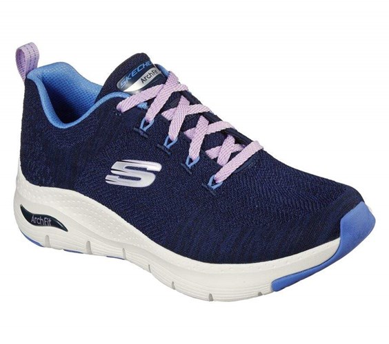 Dámské Trekové Boty Skechers Arch Fit - Comfy Wave Tmavě Blankyt Blankyt | MDEWCPN-41