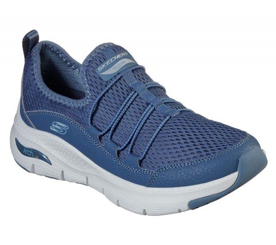 Dámské Trekové Boty Skechers Arch Fit - Lucky Thoughts Tmavě Blankyt | QPSHMUF-15